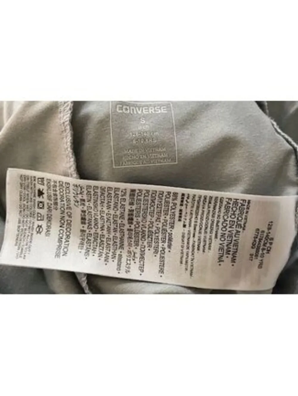 Converse Girls Gray Leggings with Zipper Pockets - Size Small 8 to 10 yrs.